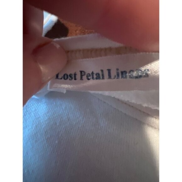 Lost Petal Linens White Tunic Tee Shirt Dress With Front Pockets & Sunflower L - Picture 4 of 10